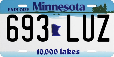 MN license plate 693LUZ