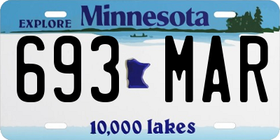MN license plate 693MAR