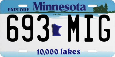 MN license plate 693MIG