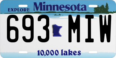 MN license plate 693MIW