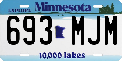 MN license plate 693MJM