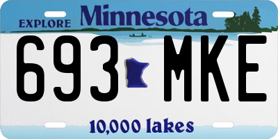 MN license plate 693MKE
