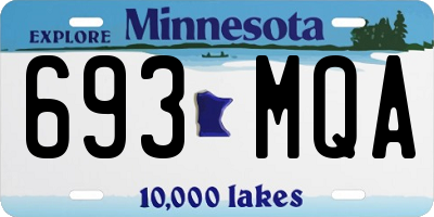 MN license plate 693MQA