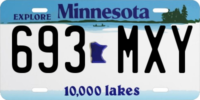 MN license plate 693MXY