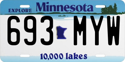 MN license plate 693MYW