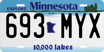 MN license plate 693MYX