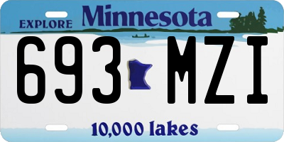 MN license plate 693MZI