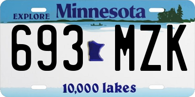 MN license plate 693MZK