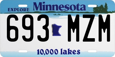 MN license plate 693MZM