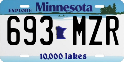 MN license plate 693MZR