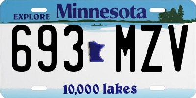 MN license plate 693MZV