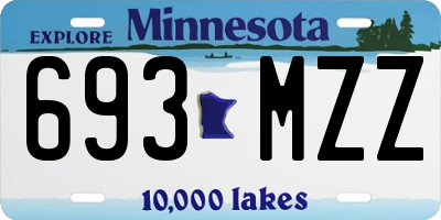 MN license plate 693MZZ