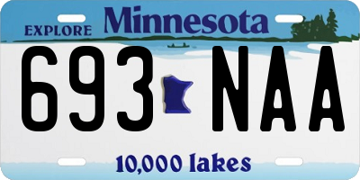 MN license plate 693NAA