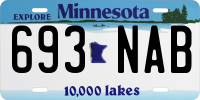 MN license plate 693NAB