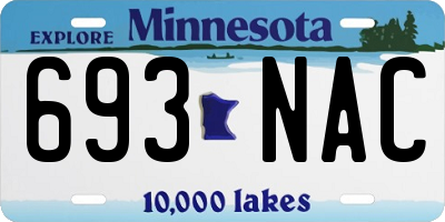 MN license plate 693NAC