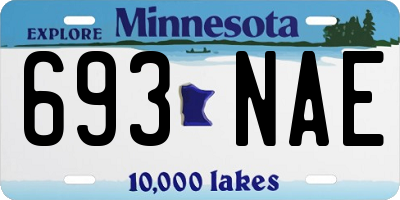 MN license plate 693NAE