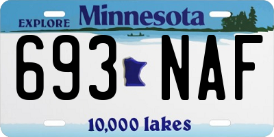 MN license plate 693NAF