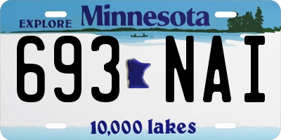 MN license plate 693NAI