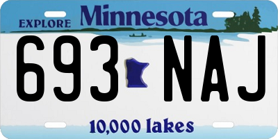MN license plate 693NAJ