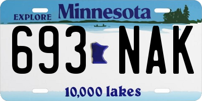 MN license plate 693NAK