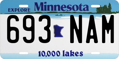 MN license plate 693NAM