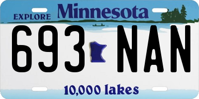MN license plate 693NAN