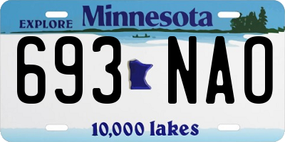 MN license plate 693NAO