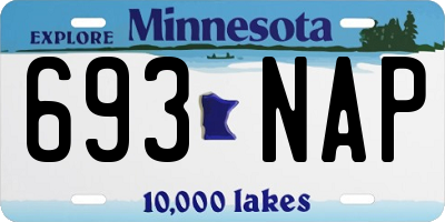 MN license plate 693NAP