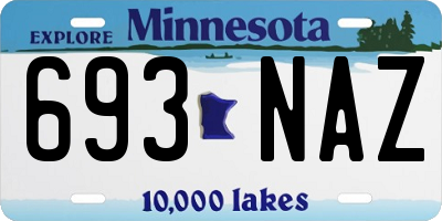 MN license plate 693NAZ