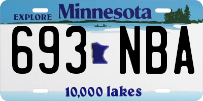 MN license plate 693NBA