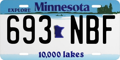 MN license plate 693NBF
