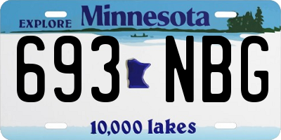 MN license plate 693NBG
