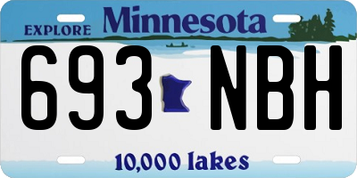 MN license plate 693NBH