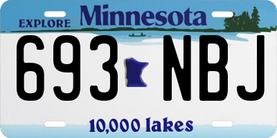 MN license plate 693NBJ