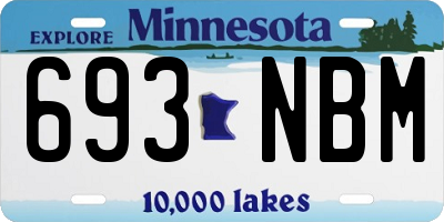 MN license plate 693NBM