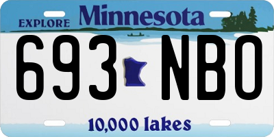 MN license plate 693NBO