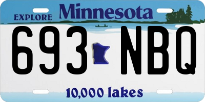 MN license plate 693NBQ