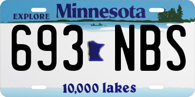 MN license plate 693NBS