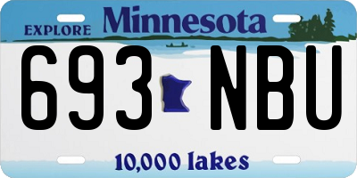 MN license plate 693NBU