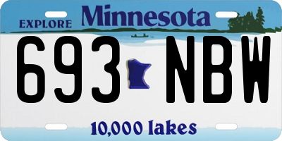 MN license plate 693NBW