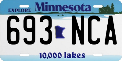 MN license plate 693NCA