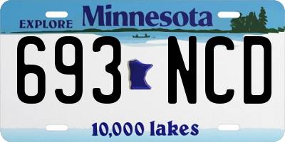 MN license plate 693NCD