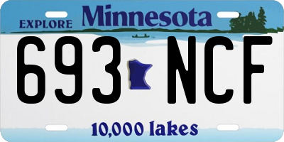 MN license plate 693NCF