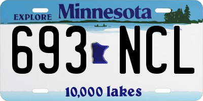 MN license plate 693NCL