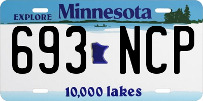 MN license plate 693NCP