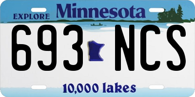 MN license plate 693NCS