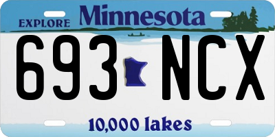 MN license plate 693NCX
