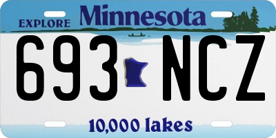 MN license plate 693NCZ