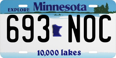 MN license plate 693NOC