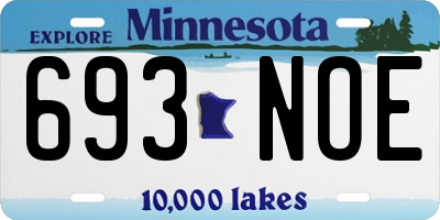 MN license plate 693NOE